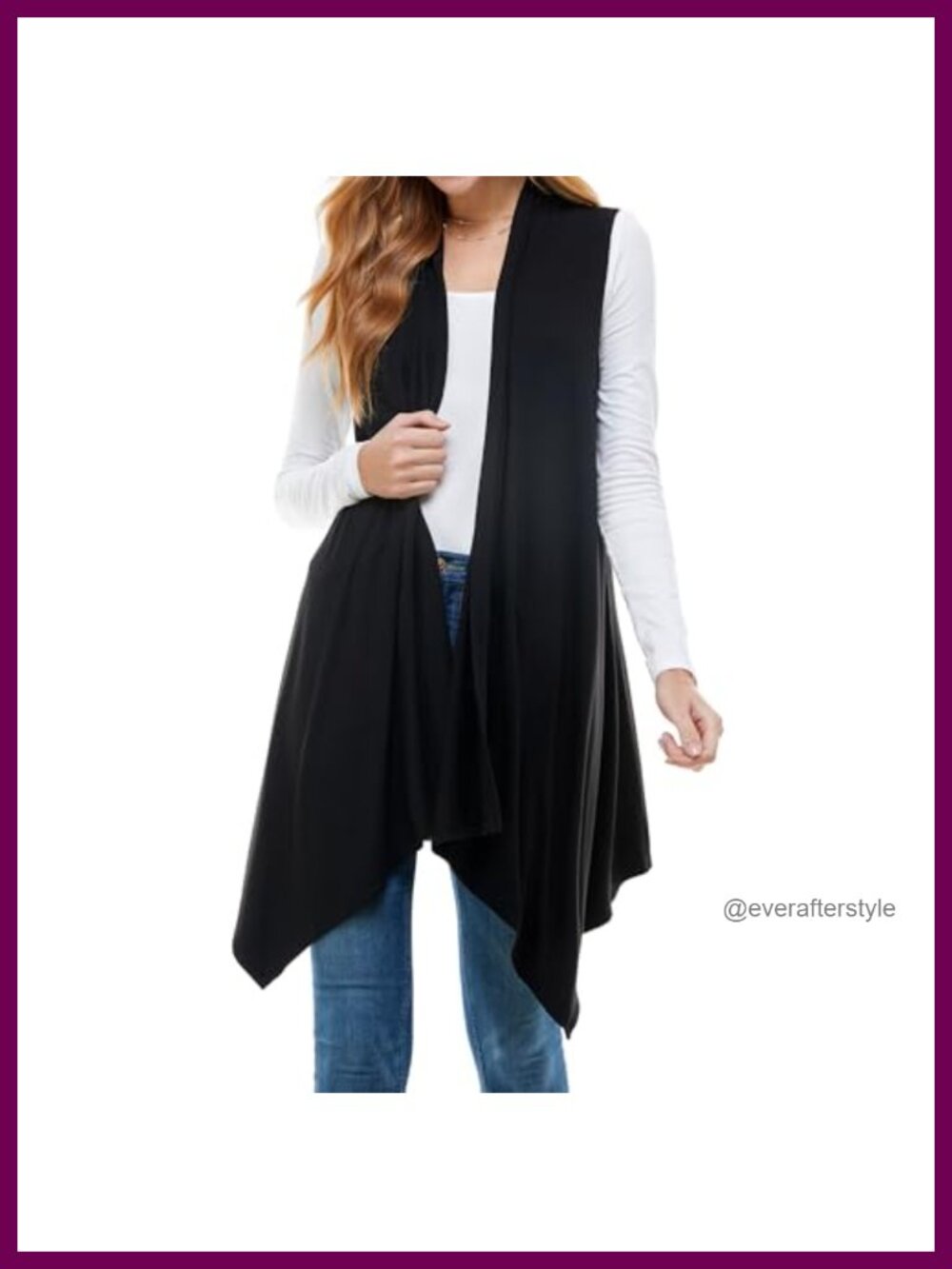 Sleeveless Open Front Longline Duster Cardigan Vest Rayon Spandex